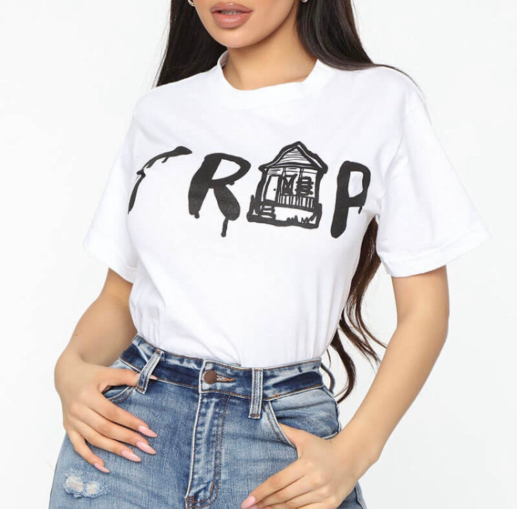 Casual O Neck Trap T-Shirt